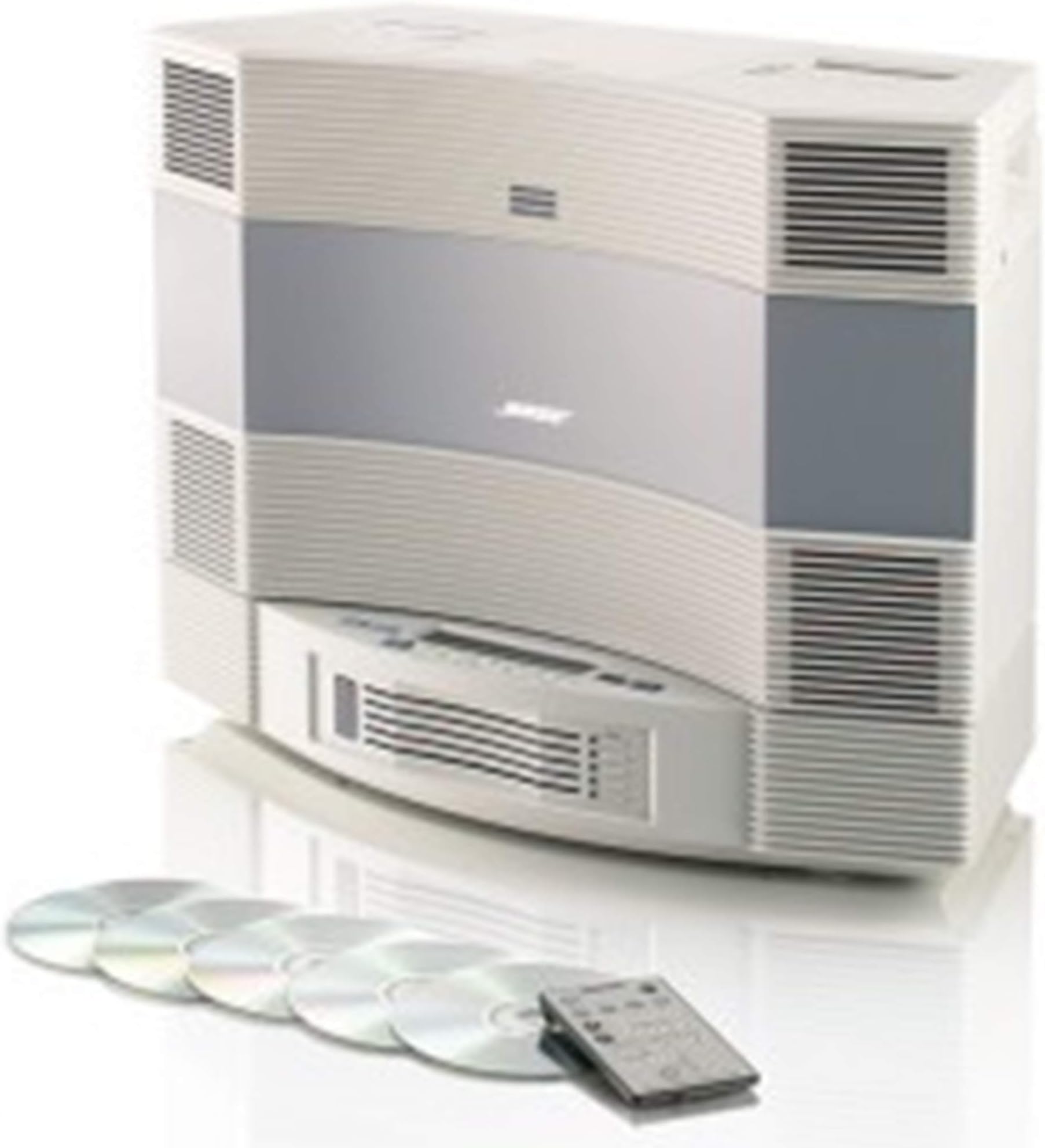 Bose Acoustic Wave Music System II with 5-CD Multi Disc Changer, Platinum White, Compatible with Alexa (Renewed)