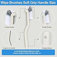 Vista 2 de Asltw - Juego de 6 cepillos de limpieza pequeños para rieles de ventanas, lechada, esquinas y grietas, cerdas angulares para limpieza profunda