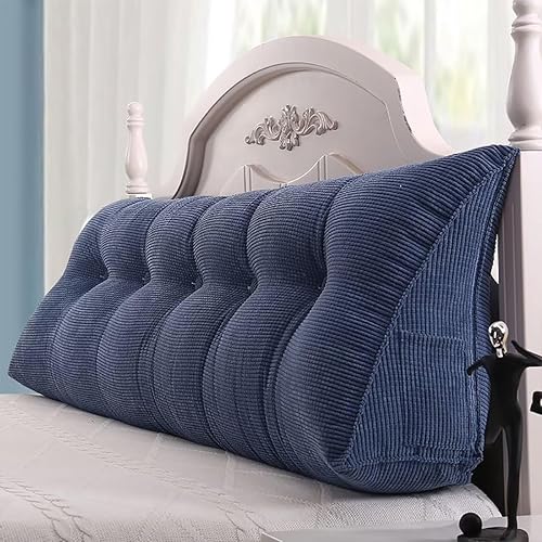 Miniatura 9 de TESICA Almohada triangular de cuña para posicionadores de cuerpo, almohada de lectura, cojín de apoyo para cabecero y respaldo, para cama de día,
