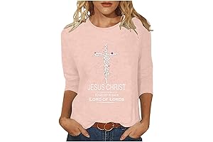 Women's Easter Day Cross Printed Tee: Faith-Inspired Style