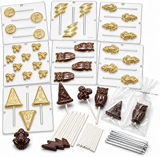 Harry Potter Chocolate Frog Mold Kit - Includes 7 Molds 100 Bags 100 Sticks 100 Ties