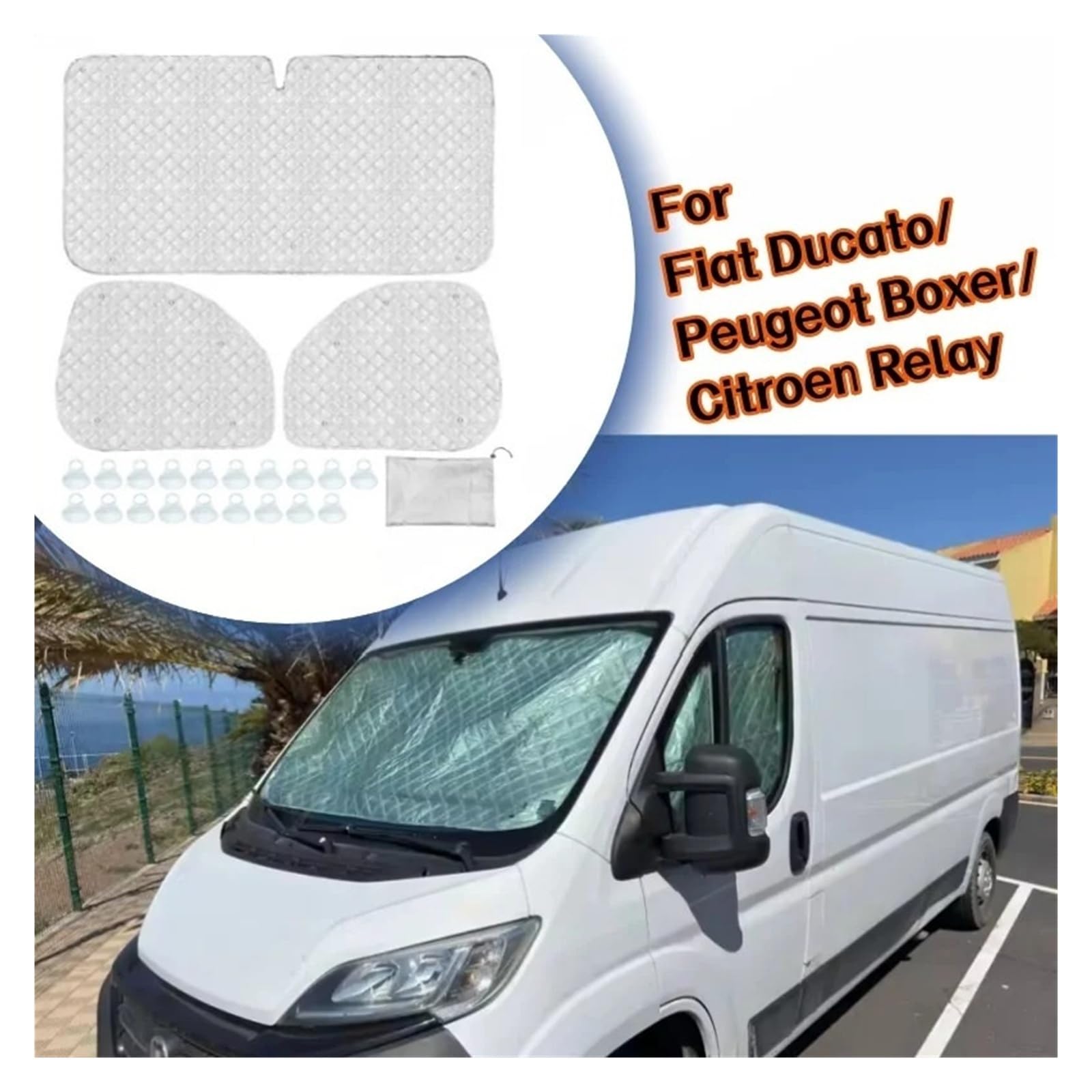 7-warstwowa zasłona termiczna do FIAT Ducato 2006-2022, zestaw do przyczep kempingowych