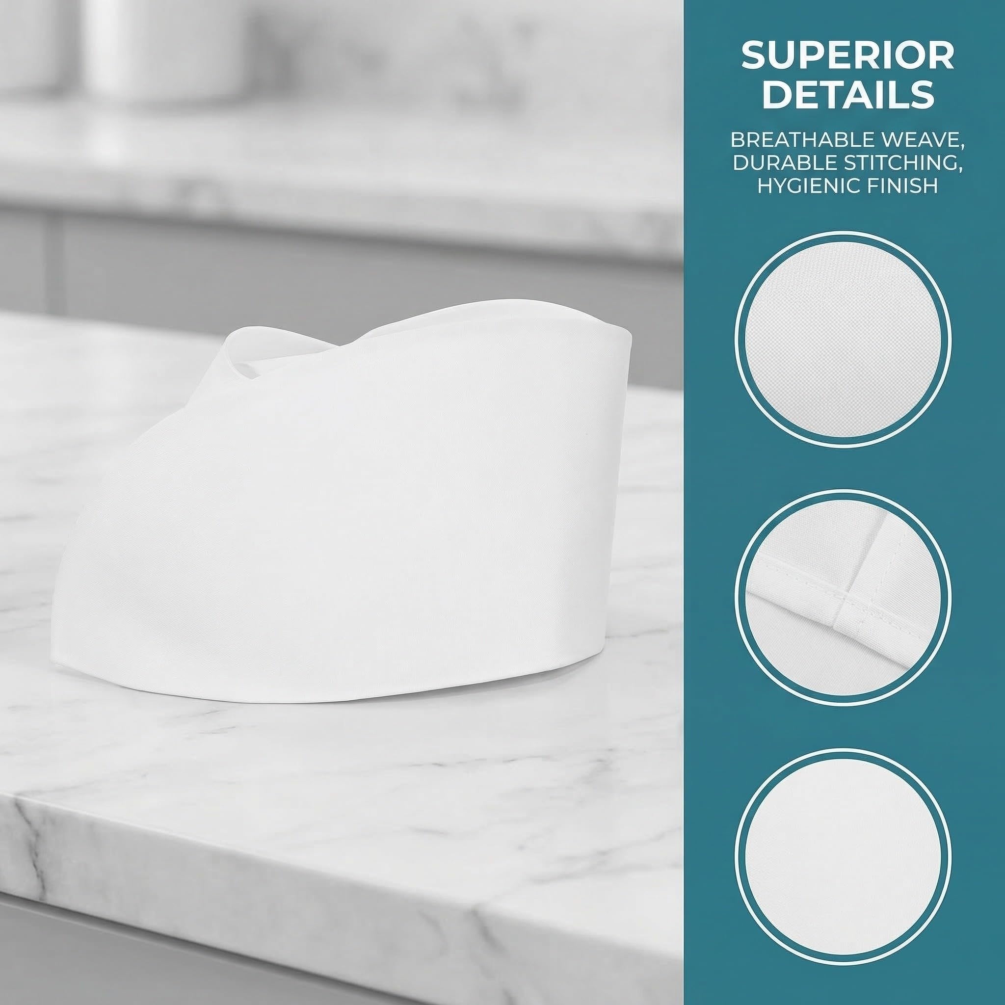 Tofficu 8 Piezas Gorro de Enfermera Blanco de Tela Cómodo y Fácil de Limpiar para Uso Diario y Ocasiones Profesionales Estilo Profesional de Salud para Mujeres