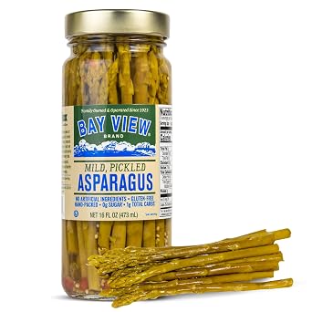 Bay View Pickled Asparagus, Crisp, Tender, and Hand-Packed, Perfect for Cocktail Garnish, Charcuterie Boards 16 Ounce Pack of 1, Asparagus