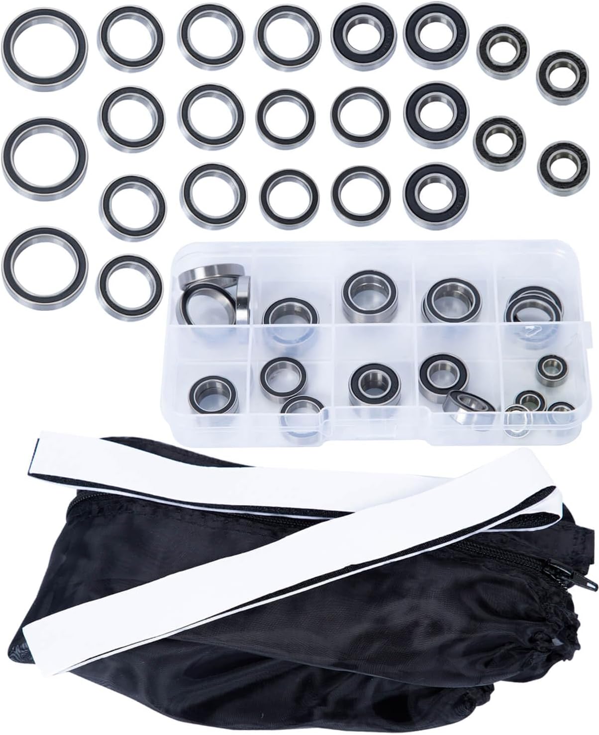 RC Bearing Kit & Chassis Dustproof Rock Snow Water Dirt Resist Guard Cover Upgrades Part for 1/8 Mojave 4X4 4S BLX RC Car,Black