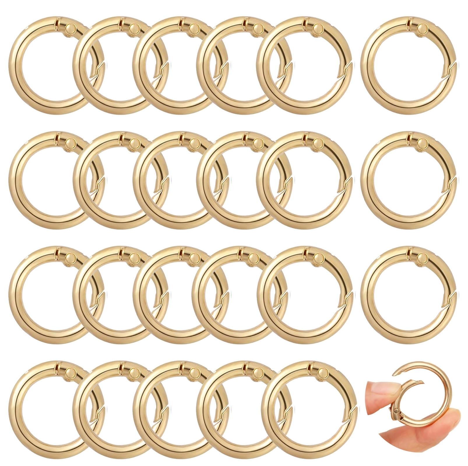 Amazon.com: Round Carabiner Clip Bulk 20pcs 1.3 Inch Gold Circle