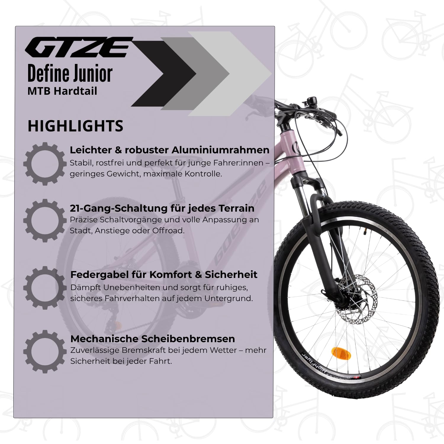 Goetze Define Junior 24 Zoll Kinder-MTB – 21-Gang, Alu-Rahmen, Federgabel, Scheibenbremsen, Für Kids 8–14 Jahre Goetze Define Junior 24 Zoll Kinder-MTB – 21-Gang, Alu-Rahmen, Federgabel, Scheibenbremsen, Für Kids 8–14 Jahre