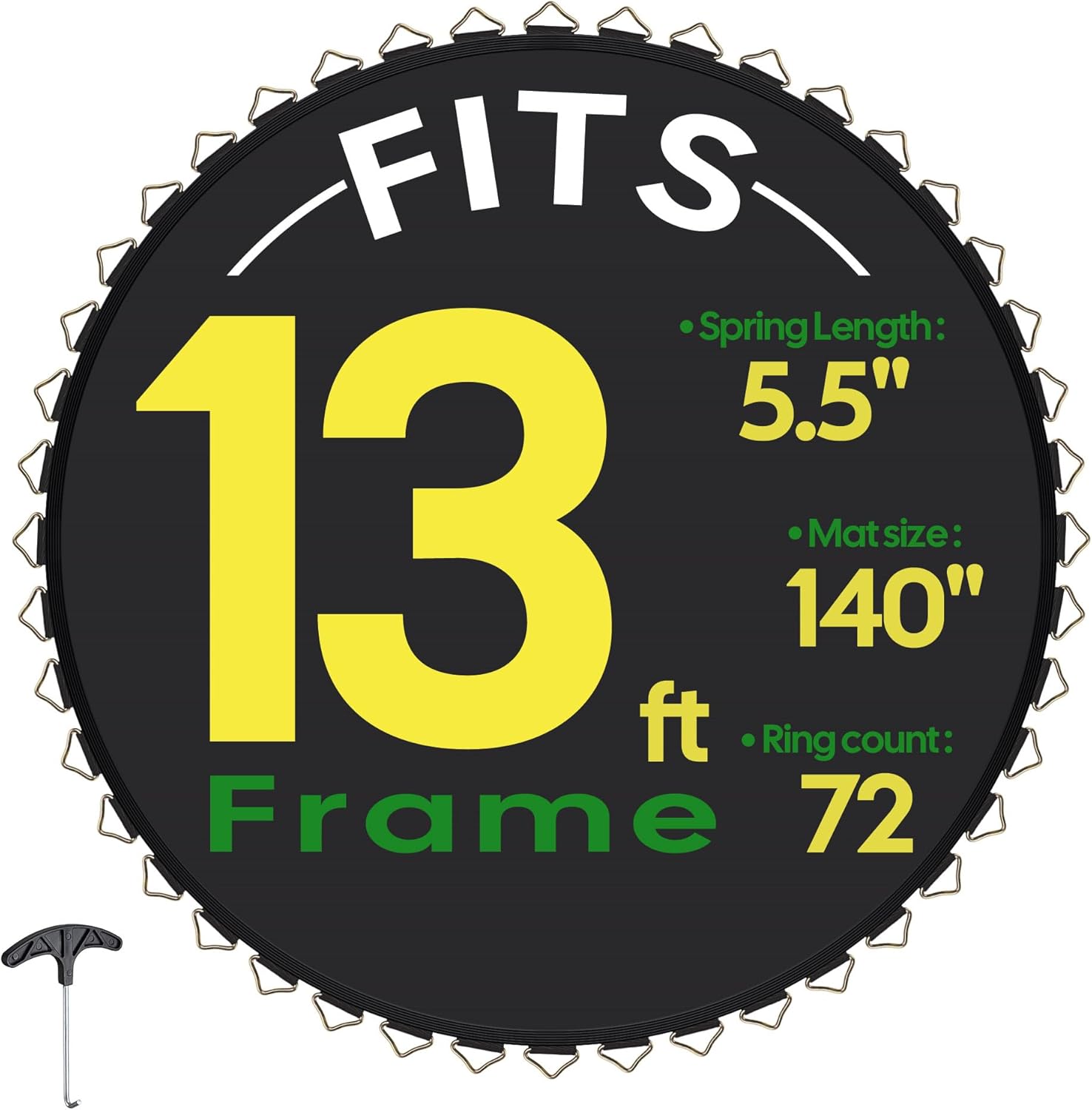 AW Replacement Trampoline Mat with 72/96 V-Ring for 12-15ft Frame