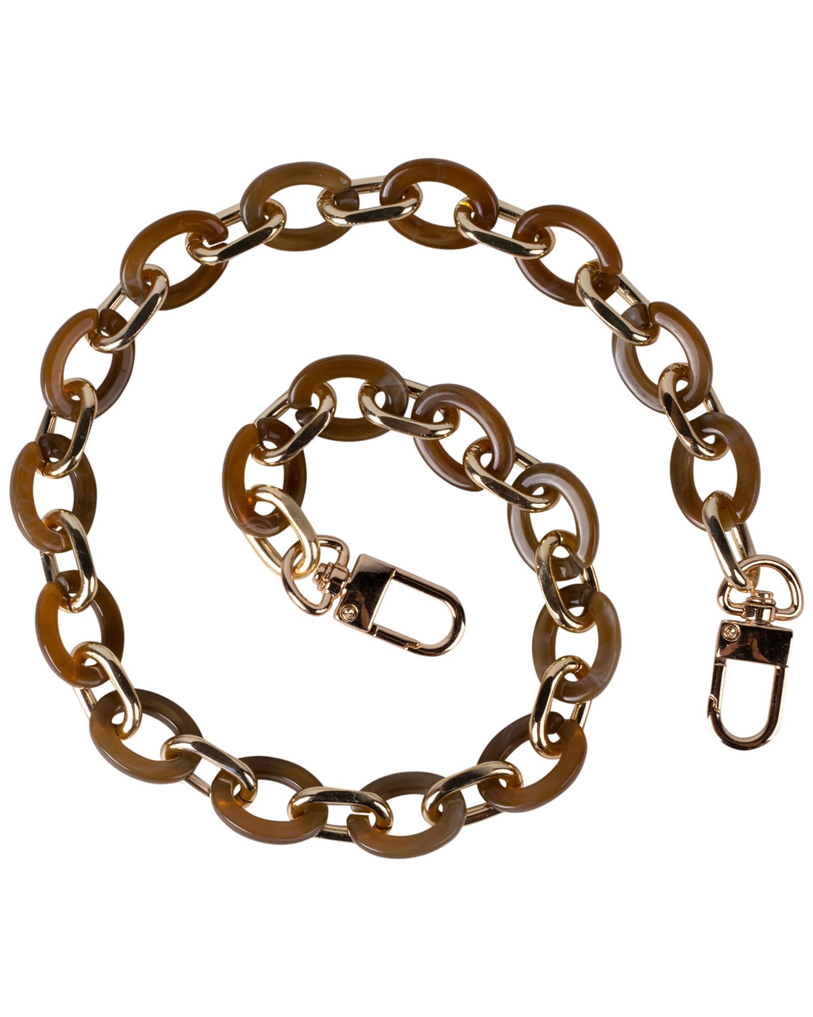 1 pieza Correa de Cadena de Bolso, Asa de Cadena Plana con Hebilla de Metal, Bolso de Hombro Cadenas Correa de Repuesto, Marrón, 60cm
