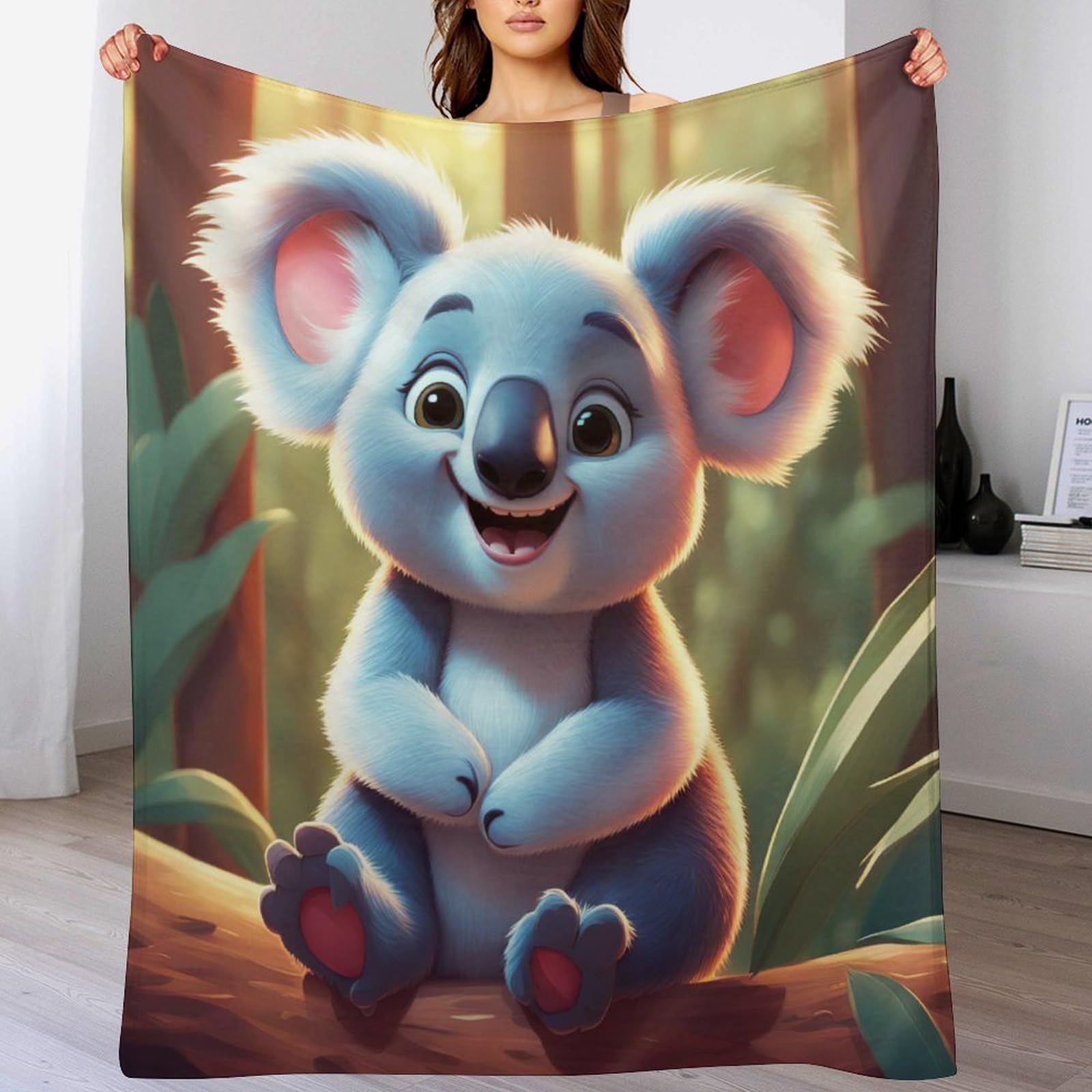 Couverture polaire koala contre le froid hivernal avec tissu flanelle effet velours doux