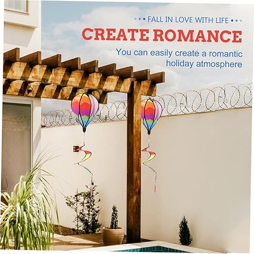 Miniatura 3 de Yardwe 2 piezas de ornamento de globo aerostático Rotorazer colgantes al aire libre decoración colgante globo de aire caliente molino de viento