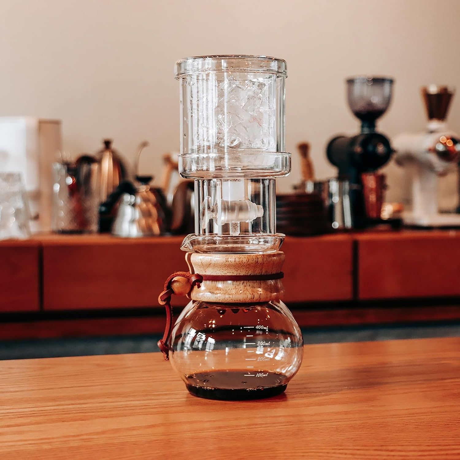 Iced Coffee Maker,Handmade Cold Brew Coffee Make with Adjustable Dripper,Creative Cold Brew Coffee Maker,Ice Cold Brew Dripper, Detachable Glass Cold Brew Maker for Home, Office
