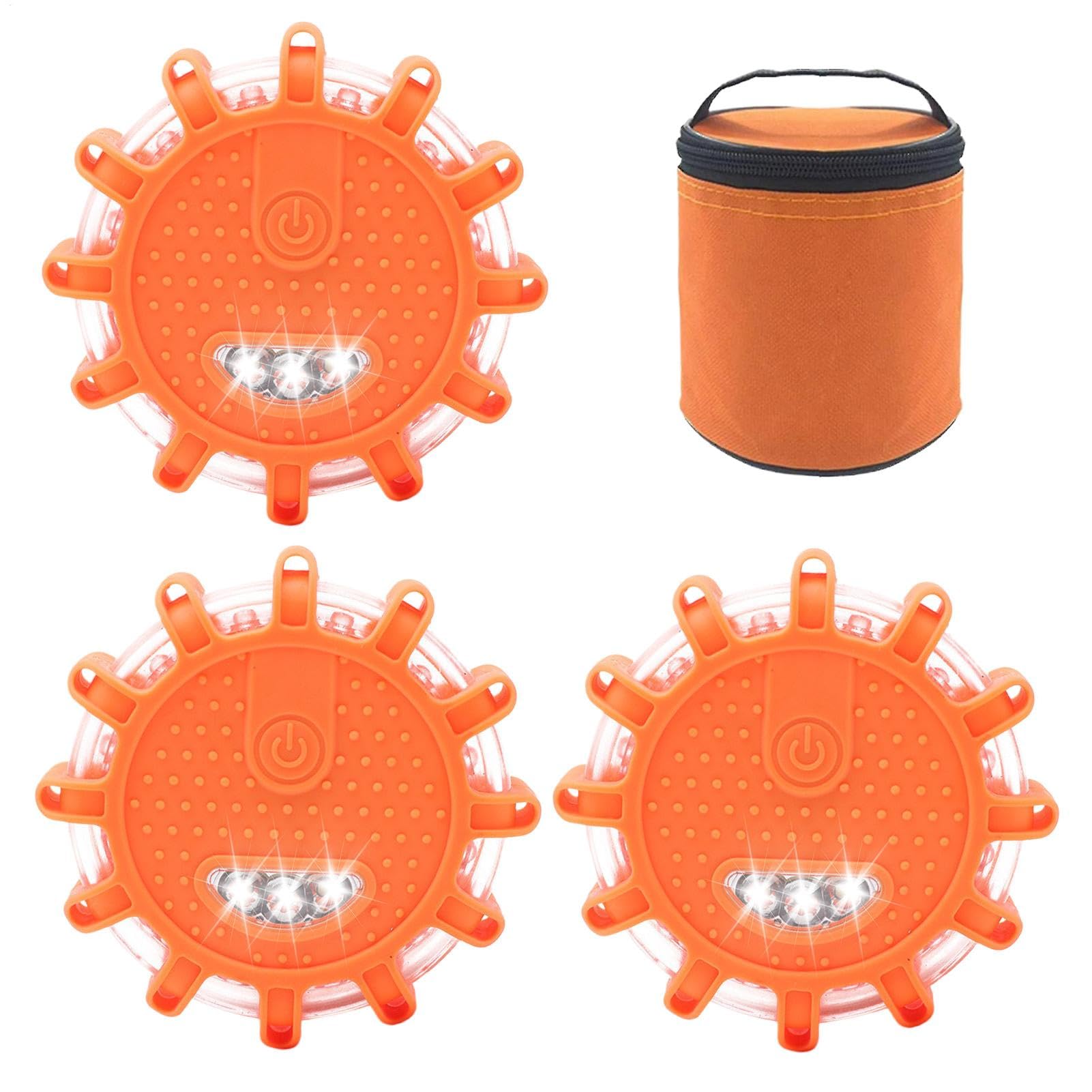 Światła drogowe LED, magnetyczne światła ostrzegawcze, wodoszczelne, reflektory LED, lampa błyskowa, światła drogowe, bezpieczne, magnetyczne światła drogowe, 3 sztuki LED