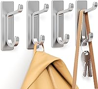 Vista 13 de pickpiff Ganchos autoadhesivos, extra pegajosos, 10 libras (máx.), acero inoxidable resistente, ganchos para colgar en la pared y en la puerta