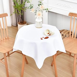 Wolkemer Small Square Tablecloth 36 x 36 Inches Faux Linen Water Resistant