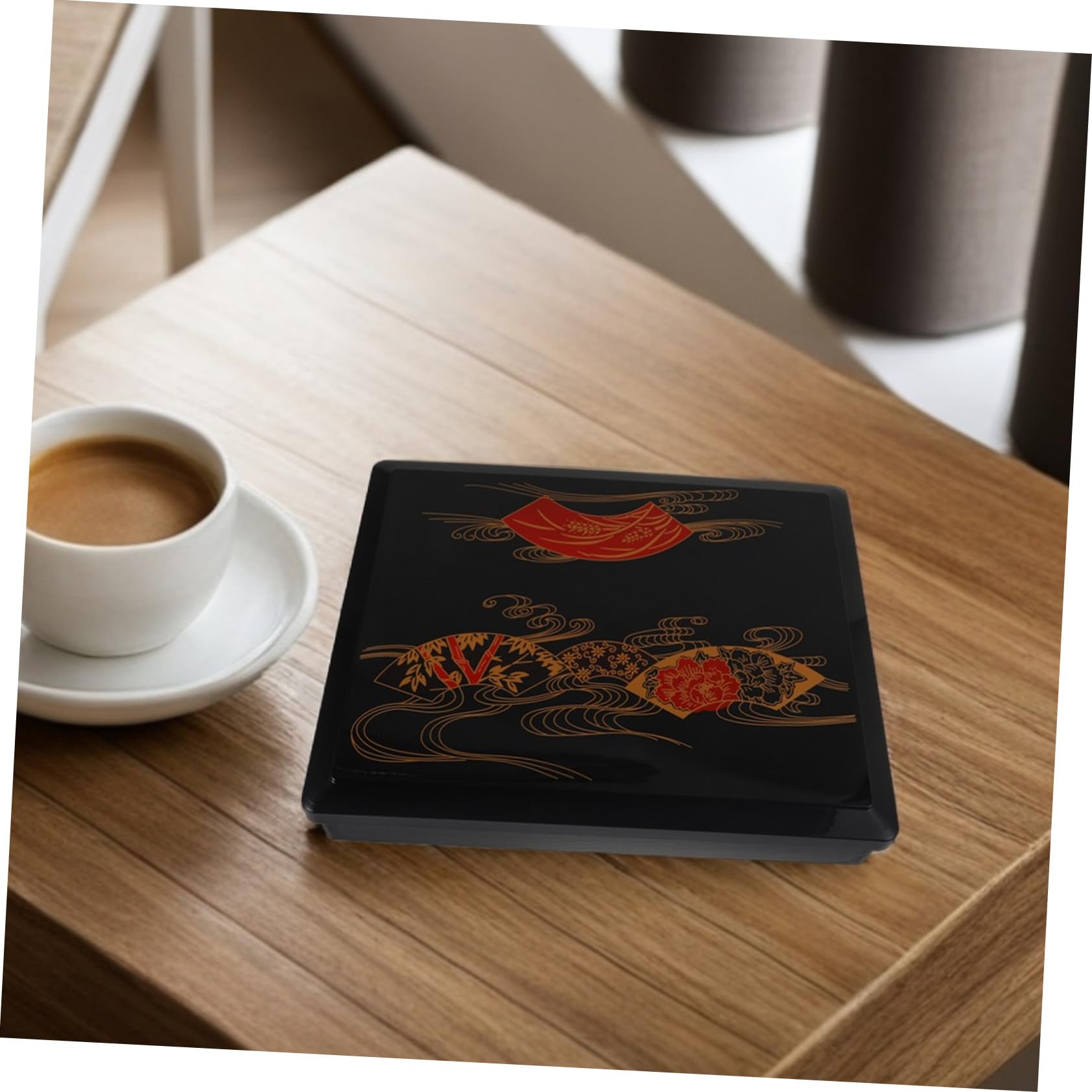 ERINGOGO Boîte Bento Japonaise à Six Compartiments Étanche Conteneur Déjeuner Portable pour Hommes Snack Box Réutilisable Design Japonais Compact pour Repas Frais Déplacement