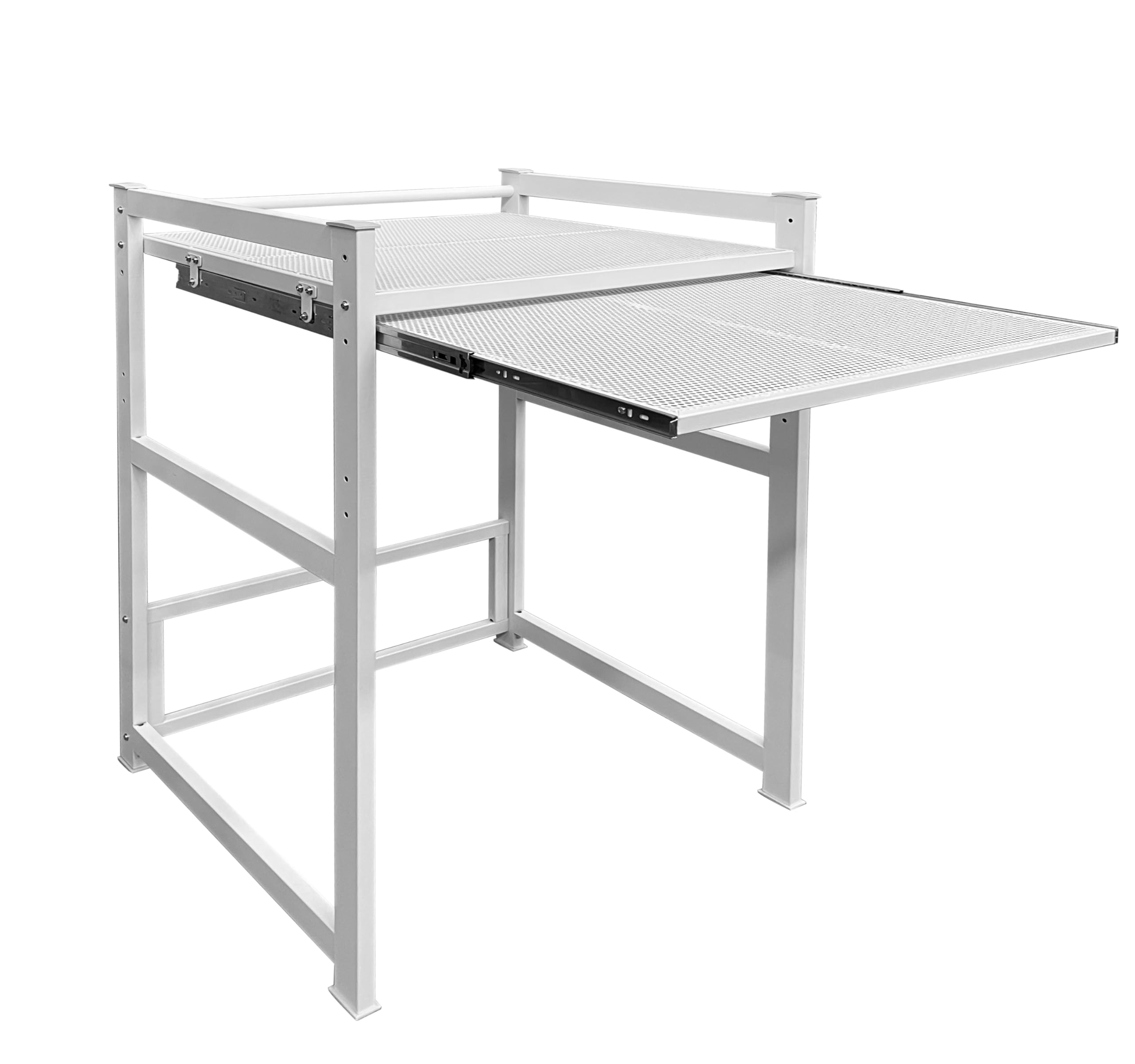 QUICK STAR Waschmaschinenregal 74x65x111cm mit Auszug Weiss Standregal Trockner Aufbewahrungsorganisator Badezimmer