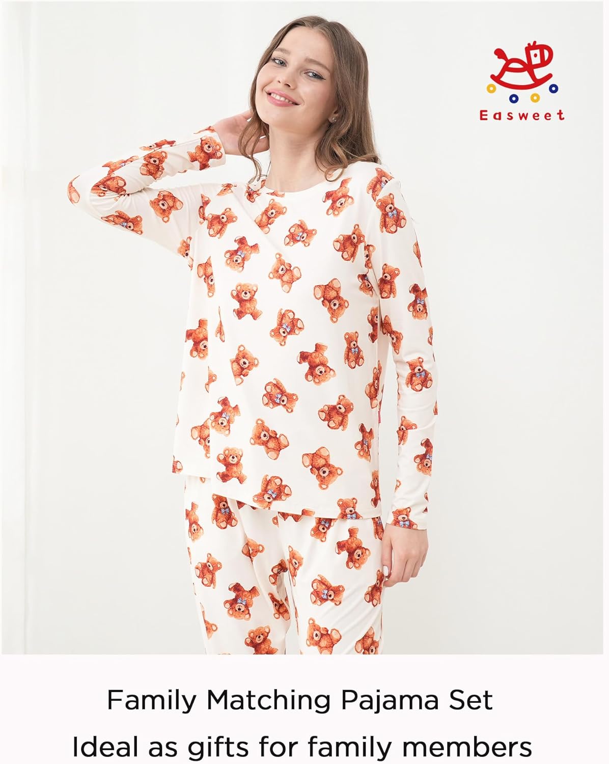 Bamboo Viscose Jogger Pajama Set for Women Long Sleeve Super Soft Sleep Set Comfy Pjs Sets - Image 5