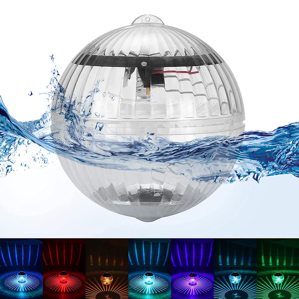 Sesaver Colorful Light Solar Powered Floating Lamp,Ip44 Waterproof Solar Pond Floating Pool Light Magic Ball Night Led Bath Lights For Fountain Pool Pond Garden (Colorful Light)