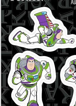 Disney Pixar Toy Story Buzz Lightyear Adhesive Vinyl Decal Pack