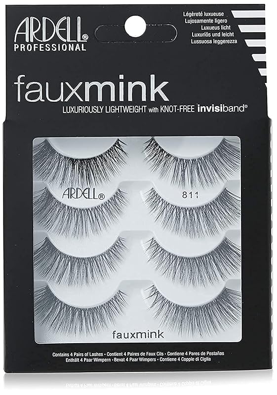 Cílios Postiços Ardell Faux Mink 811 com Invisiband, 4 Pares