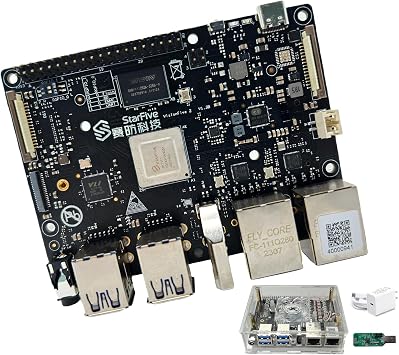youyeetoo VisionFive2 RISC-V Single Board Computer, Quad Core, 8GB with WiFi dongle, StarFive JH7110 with 3D GPU, Dual Ethernet Port with 2 x 1Gbit, for IOT/AI Kit 7, Version v1.3B