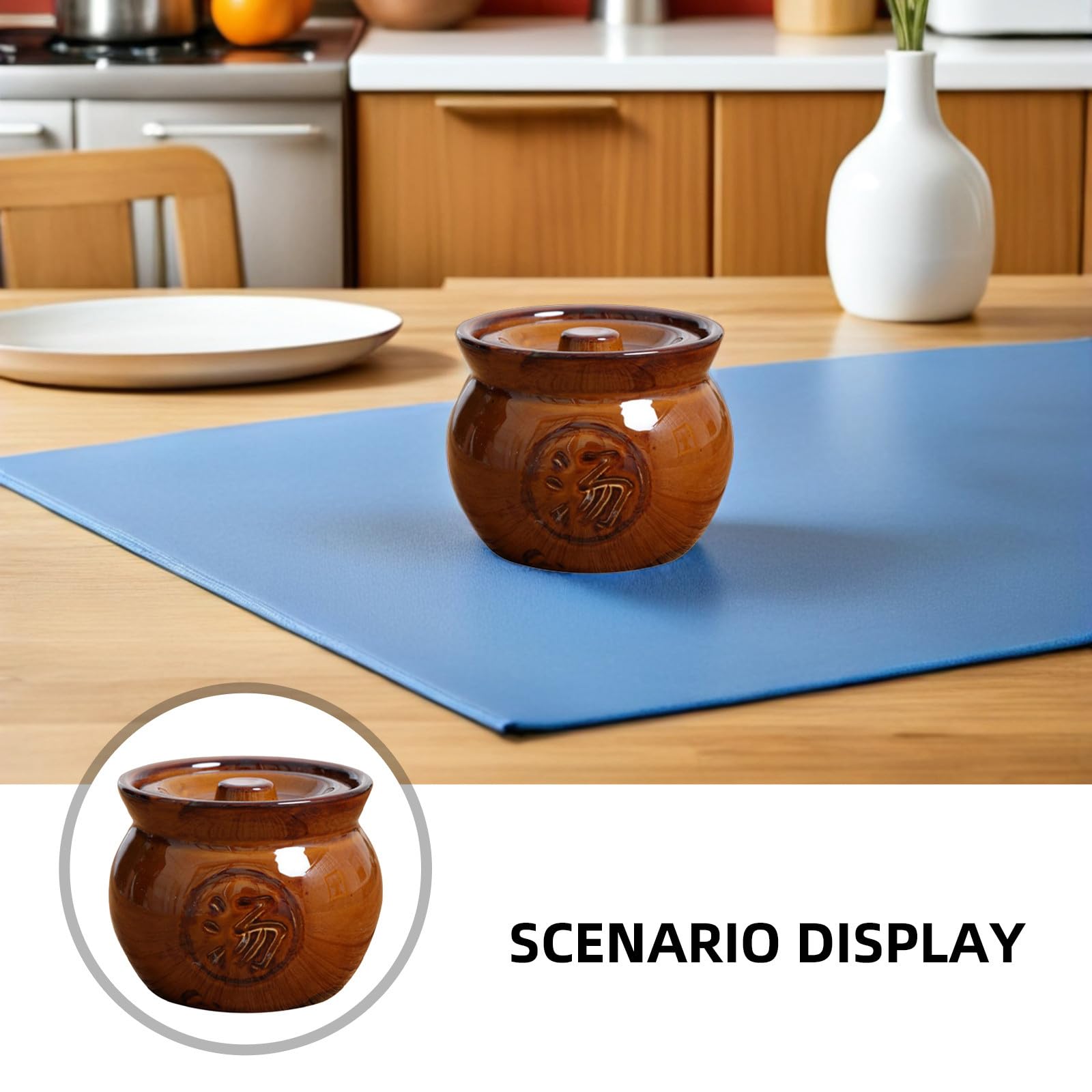Pentola per Stufare in Ceramica Coperchio, 350ml, 2 Pezzi