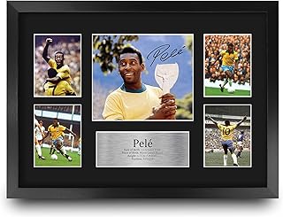 HWC Trading Pele Brazil 16 x 12 inch (A3) Printed Gifts Signed Autograph Picture for Football Fans and Supporters - 16" x 12" Framed