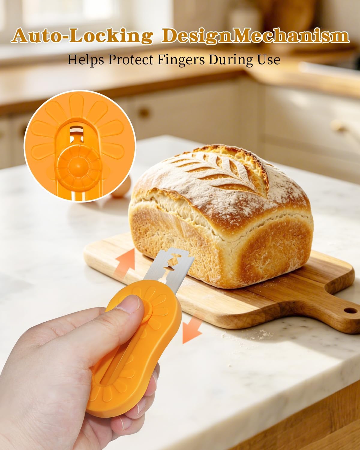 Bread Lame Sourdough Scoring Tool, Magnetic & Retractable Bread Scoring Tool, Scoring Knife for Bread Baking, Bread Razor for Homemade Bread, Lame Bread Tool, Includes 10 Razor Blades