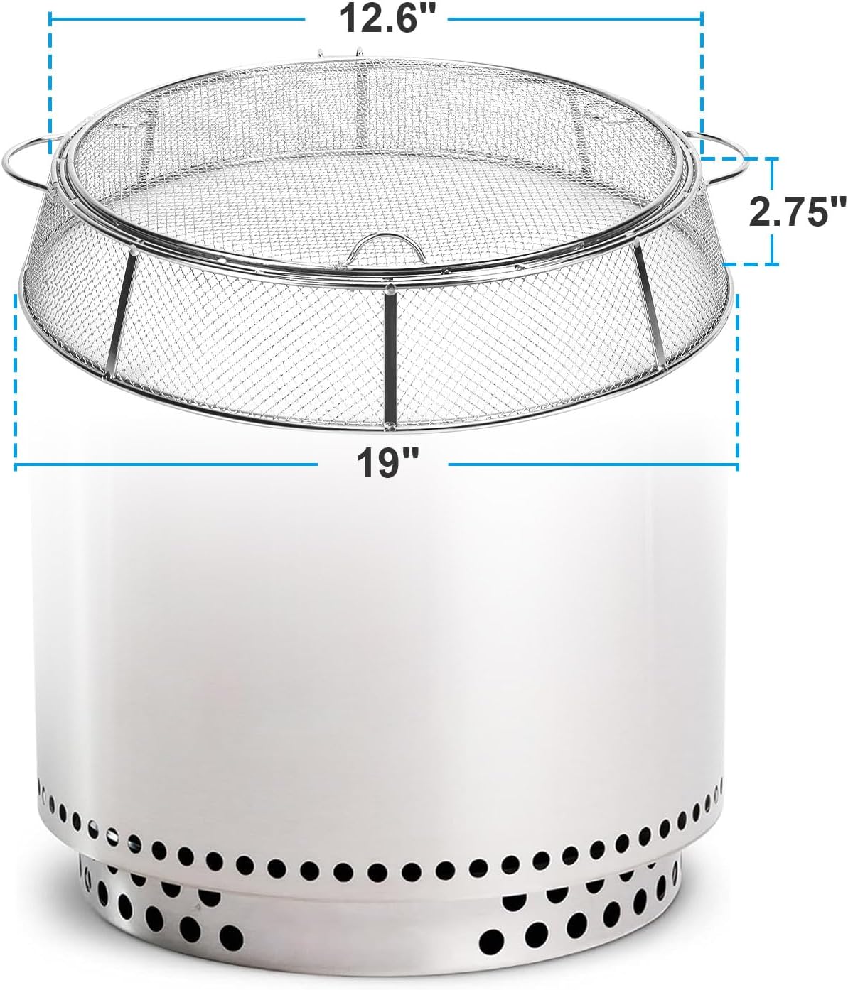 Fire Pit Spark Protector Screen, Mesh Protective Spark Screen for Solo Stove Bonfire Shield, Portable Outdoor Fire Pit Accessories for Backyard and Outdoor Fire Pits Hot Embers, Stainless Steel