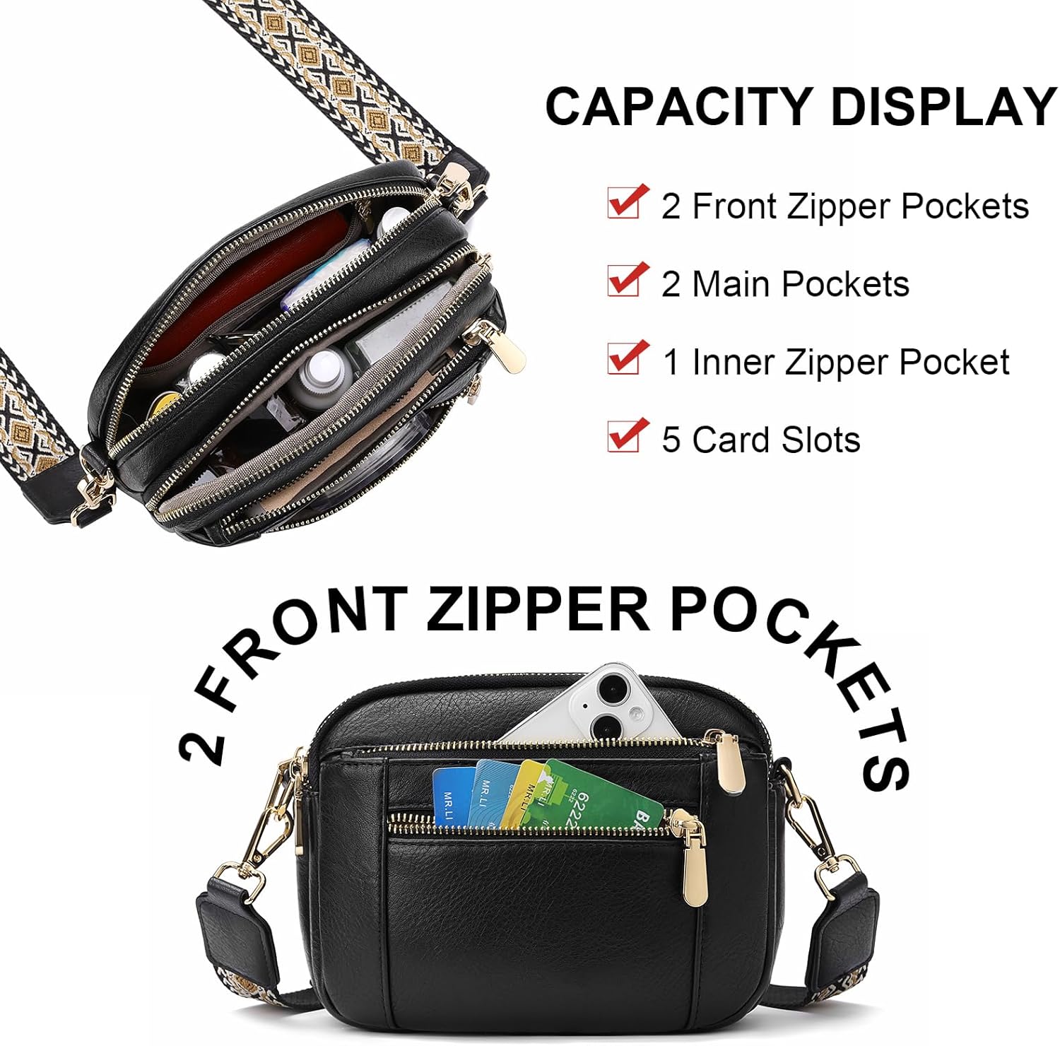 GAEKEAO Small Crossbody Bags For Women Vegan Leather Trendy Purses Shoulder Handbags Travel with Adjustable Wide Strap - Image 4