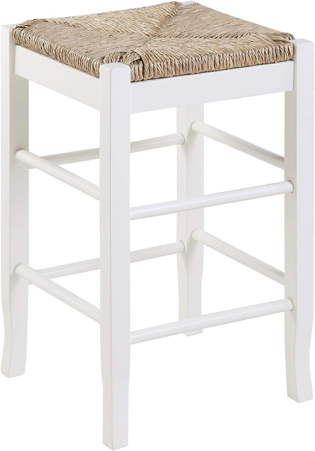 Square Rush Backless Counter Height Kitchen Stool - Cream