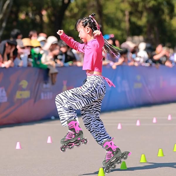 [2026最新] インラインスケート ローラーブレード ローラースケート 子供用 大人 初心者向け 女の子 男の子 キッズ 通気性 滑り易い 耐久 安全 静音 全8ウィルが光る 軽量 4サイズ調整可能 人気 60ヶ月品質保証 - 2