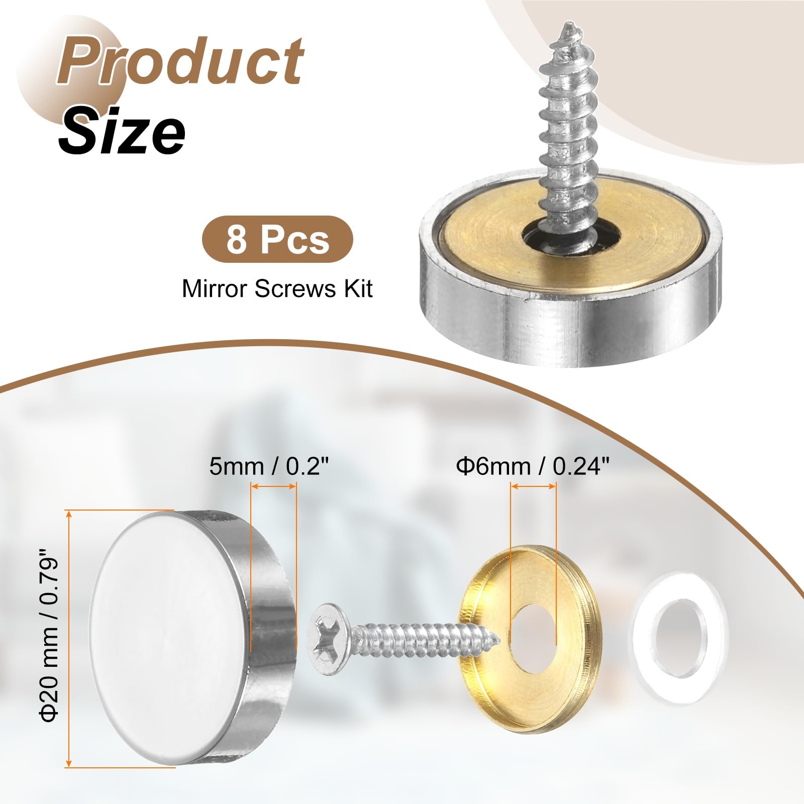PATIKIL 8 Pcs Screw Covers Caps - Image 2