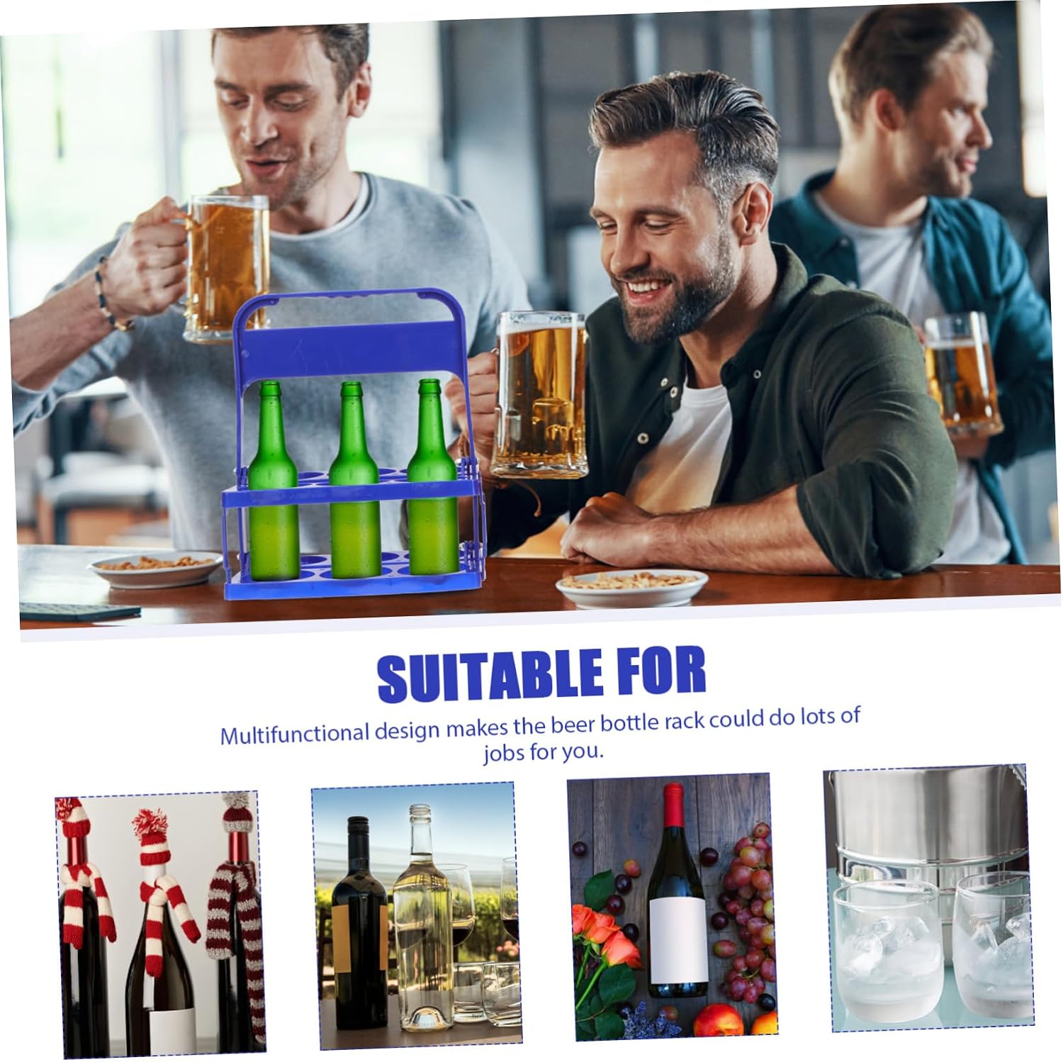 OUNONA 2pcs Folding Beer Bottle Rack Wine Bottle Holder Ktv Beer Storage Rack Bar Supply