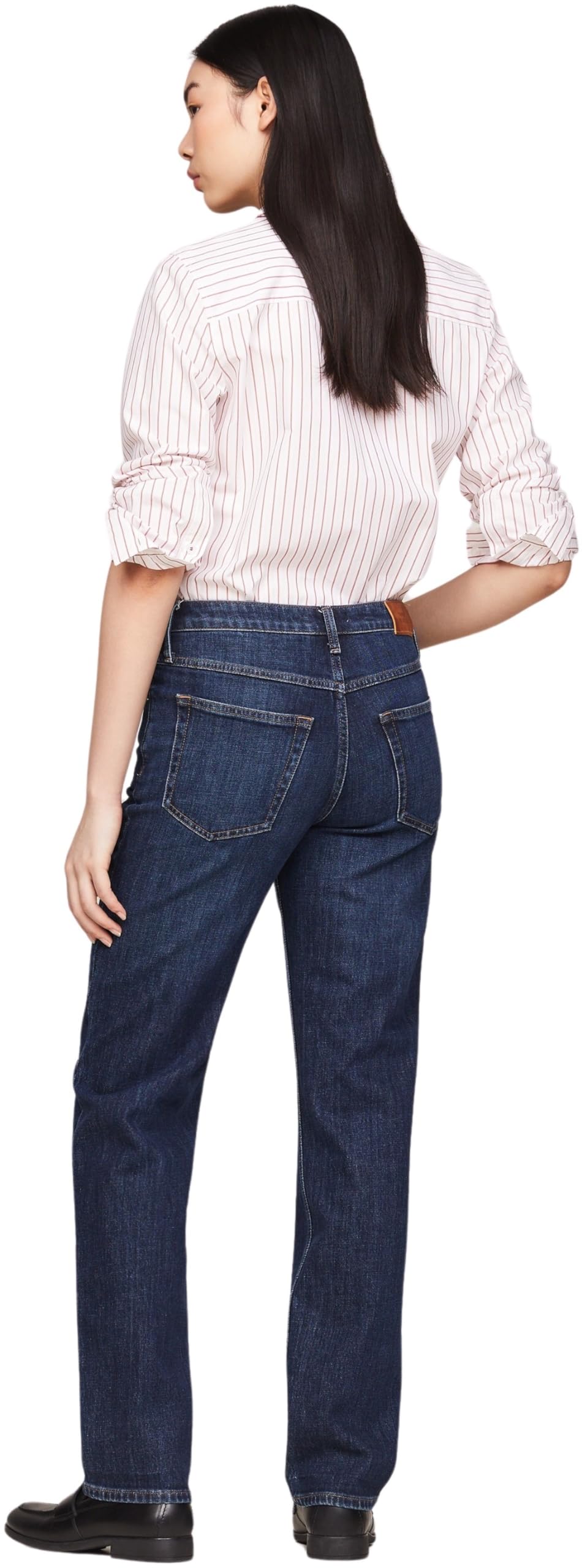 Tommy Hilfiger Damen Jeans Hose Classic Straight Fit, Blau (Dark Blue), 28W/32L – Ansicht 2
