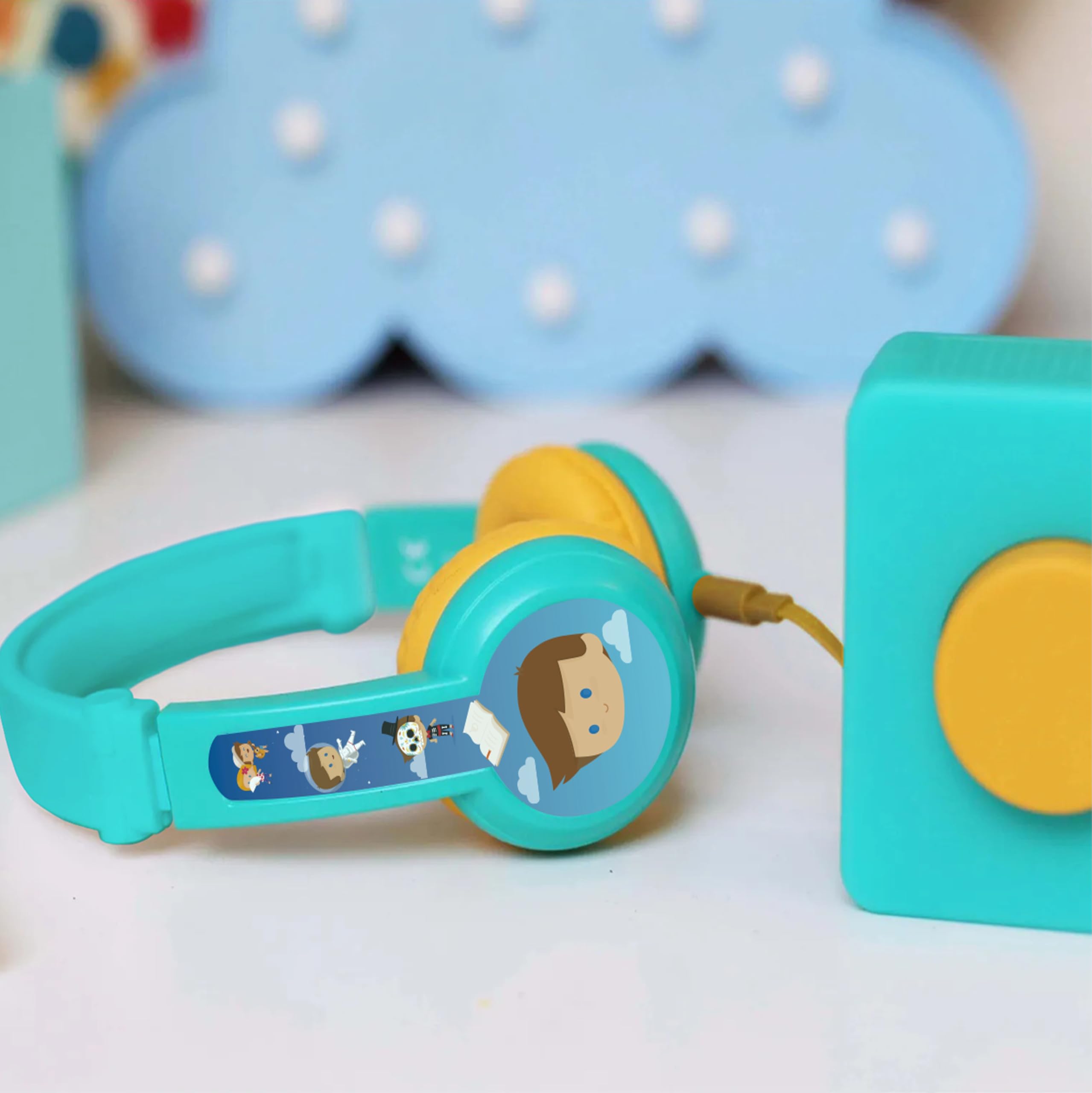 Lunii - Cuffie Audio per Bambini Octave - Compatibili con la Fabbrica delle Storie - dai 3 agli 8 Anni, Verde, One Size