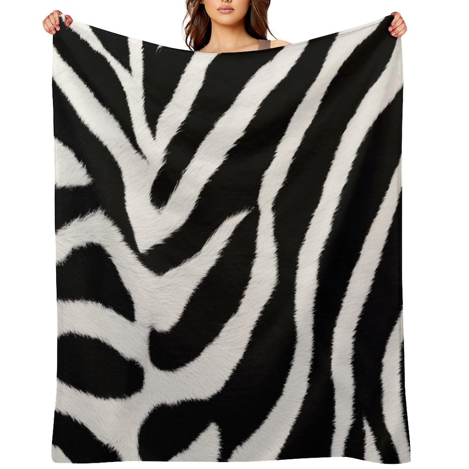 Zebra Animal Throw Blanket for Couch and Bed Super Soft Warm Lightweight Throw Blankets Cozy Fuzzy Flannel Blanket Personalized Decorative Blankets for Sofa Decor 50"x60"