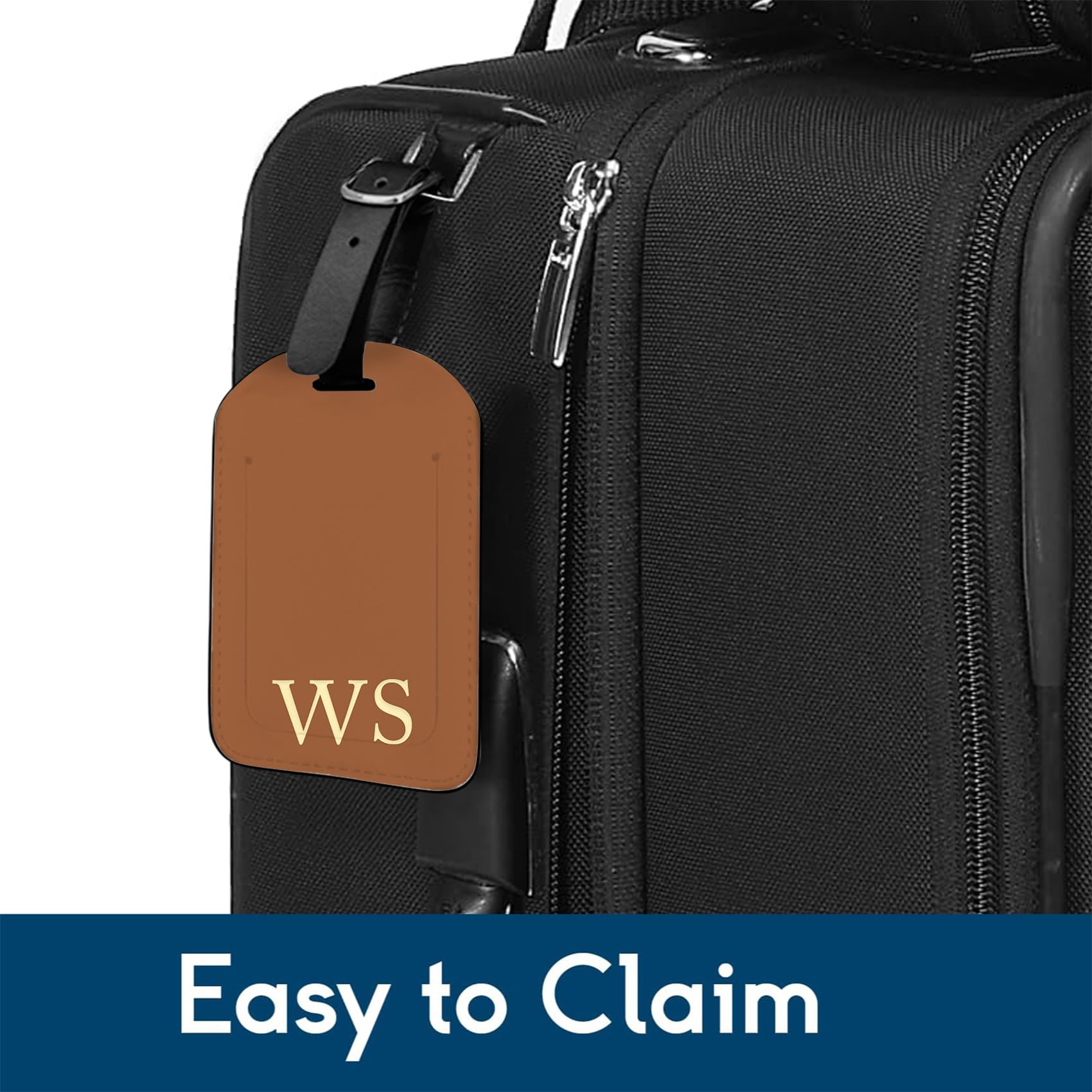 Etiqueta de equipaje de cuero personalizada con iniciales personalizadas para maletas, protección de privacidad, etiquetas de viaje, etiquetas de identificación para mujeres, hombres, crucero