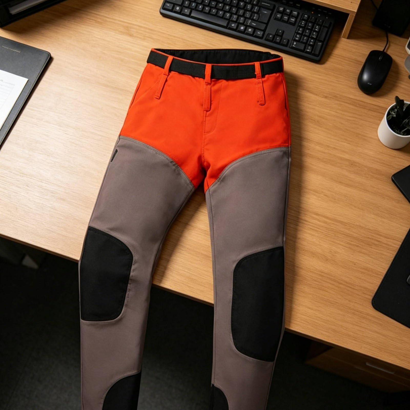 Kettensägen Schnittschutzhose, As3, Alpha, M, M, Numeric_32, Numeric_32, Regular, Regular, Array, Orange Grau