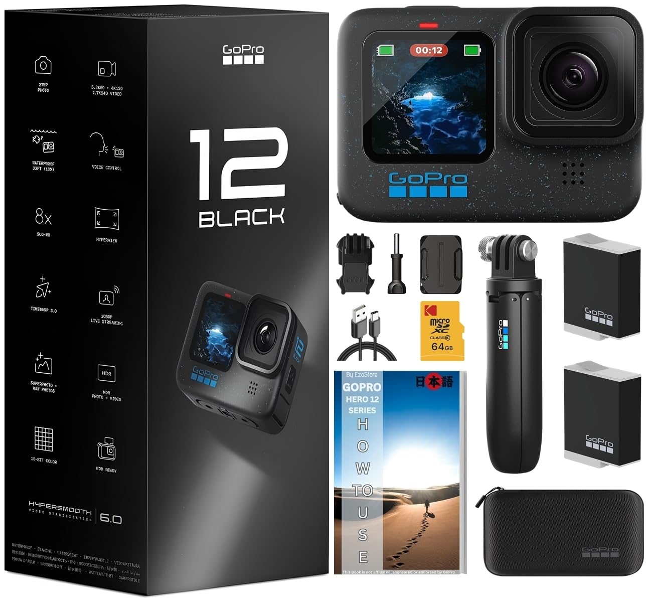 Amazon.co.jp: GoPro HERO12 Black Action Camera for Vlog, Travel 