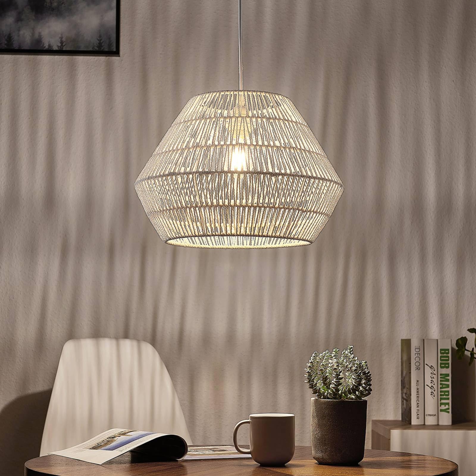 Lindby Lampada a sospensione dimmerabile (Moderno) colore Bianco, in Carta ad es. Soggiorno & Sala da pranzo lampada soffitto plafoniera illuminazione