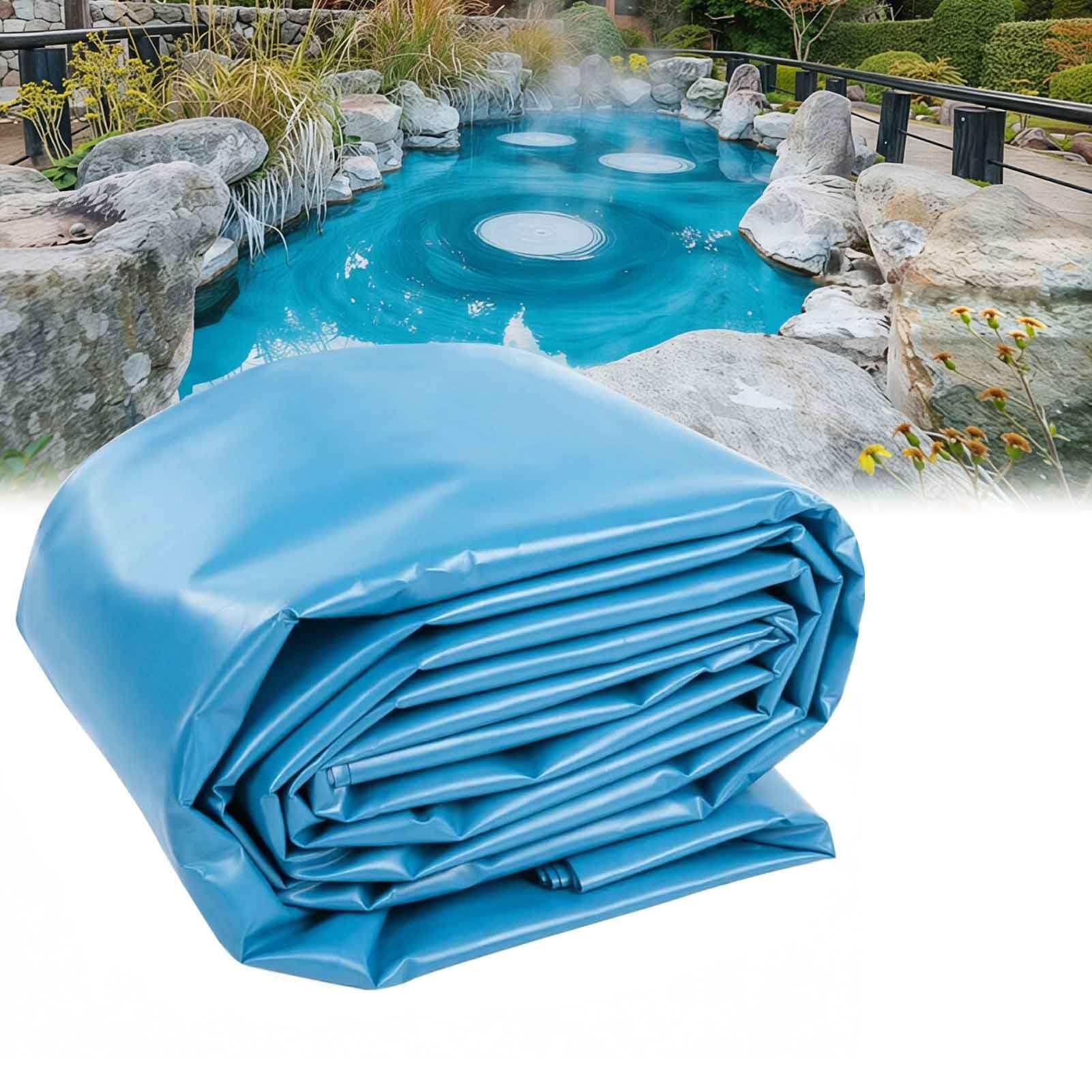 DMCHENGMA Heavy Duty Blue Pond Membrane 6 Mil - Flexible HDPE Pond Tarp for Water Gardens & Streams, Waterproof & Pliable Pool Lining(4x6m(13.1x19.7ft))
