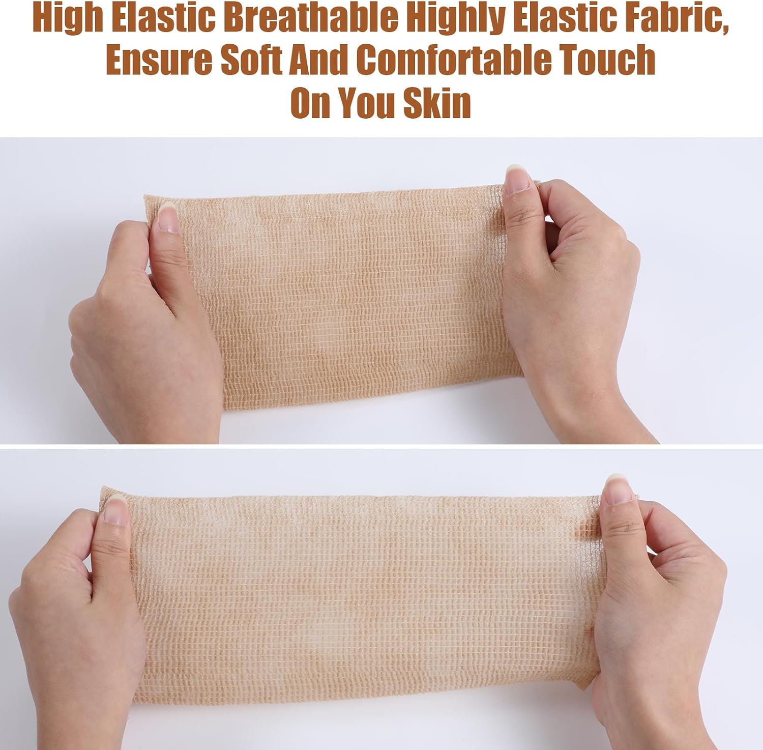 Kifmurase 24 Rolls Self Adhesive Bandage Wrap, 4" x 5 Yards Elastic Self Stick Cohesive Bandage Wrap Skin Color Stretch Athletic Tape for Ankle Leg Wrist Vet Wraps