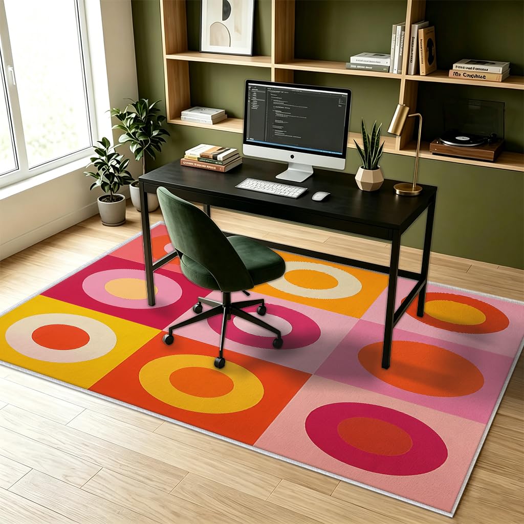 Tapis Damier Salon Chambre Interieur Carré 100x100 cm