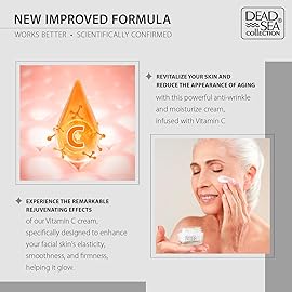 Dead Sea Collection Day Cream for Face with Vitamin C, Dead Sea Minerals, and Vitamin E - Anti Aging Nourishing Skin Care Moisturizer to Reduce Wrinkles (1.69 fl. oz)