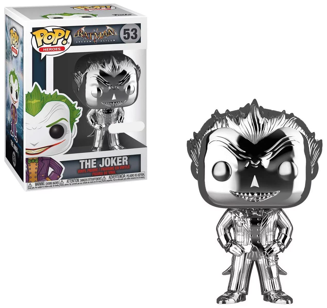 Funko Silver Pop Special Edition Games: Batman: Arkham Asylum - The Joker (Chrome) Vinyl Figure #53