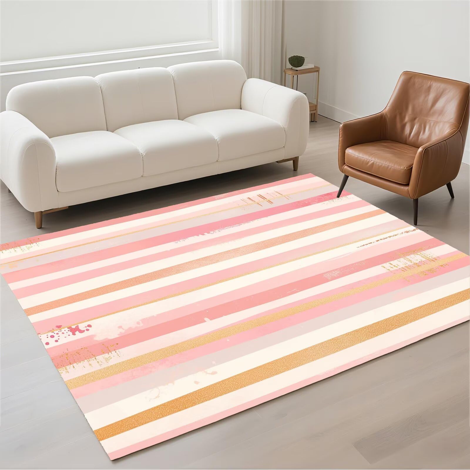 Tapis salon lavable et antidérapant en pile bouclée douce 50x80 cm