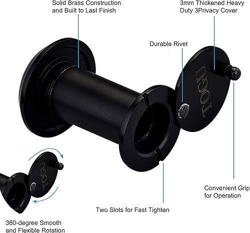 Miniatura 5 de TOGU TG3016YG-BC Lente de vidrio HD de latón macizo con certificación UL, mirilla de 220 grados con cubierta de privacidad resistente para puertas