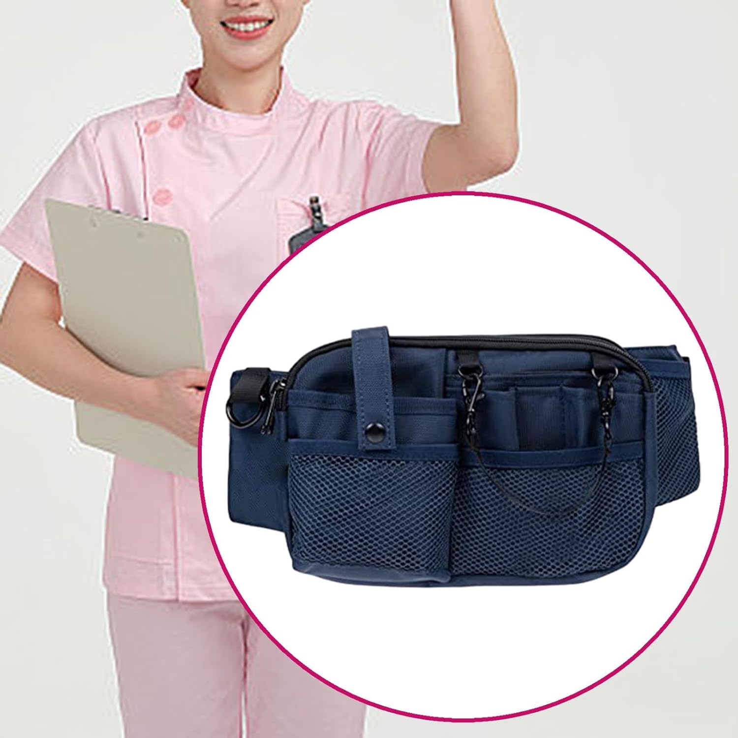 [kowaku] 3x マルチコンパートメントナースウエストオーガナイザーベルト、ナースポーチウエストバッグ、ナースツールベルトポー